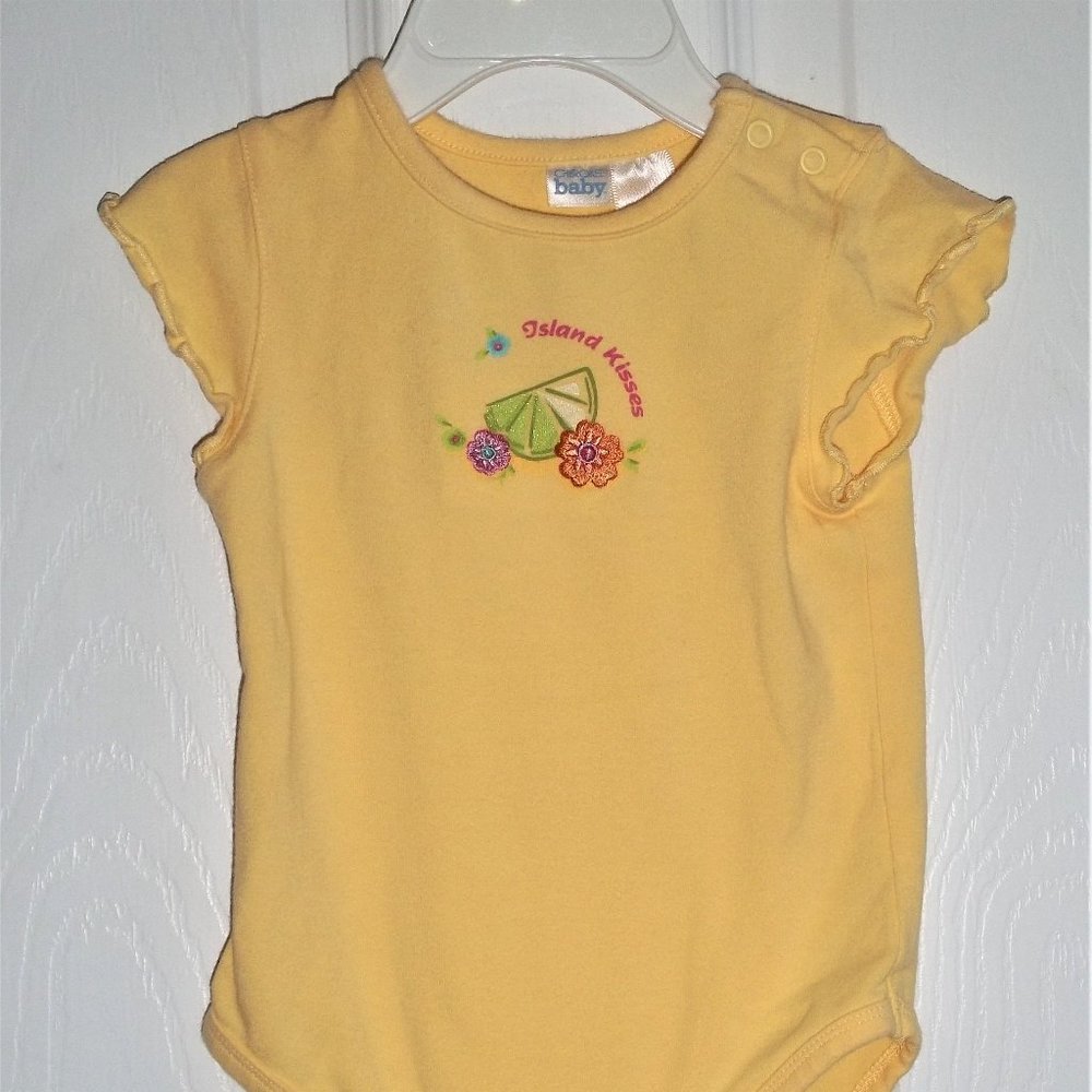 girls 6 months Cherokee yellow one piece shirt
